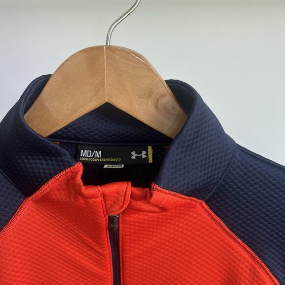 Under Armour Auburn Tigers Long Sleeve Pullover Sweatshirt  1/4 Zip Sweater Sz M - Picture 3 of 8